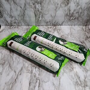 Greenlite Set/2 Advanced‎ Power Strip 7 Outlet Surge Protection Ideal For PC/TV